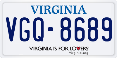 VA license plate VGQ8689