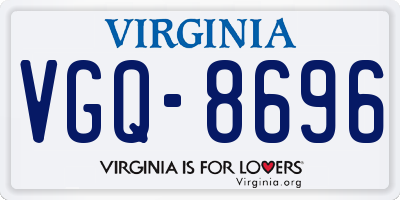 VA license plate VGQ8696