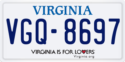 VA license plate VGQ8697