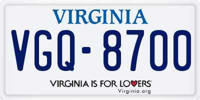 VA license plate VGQ8700