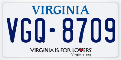 VA license plate VGQ8709