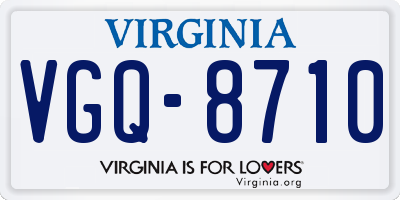 VA license plate VGQ8710
