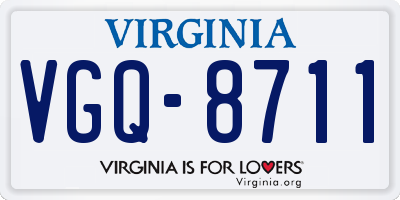 VA license plate VGQ8711