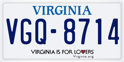 VA license plate VGQ8714