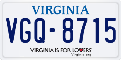 VA license plate VGQ8715