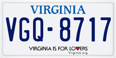 VA license plate VGQ8717