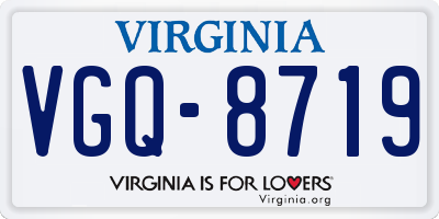 VA license plate VGQ8719