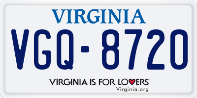 VA license plate VGQ8720