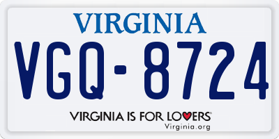 VA license plate VGQ8724
