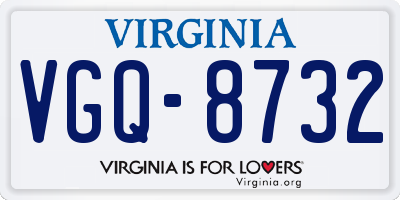 VA license plate VGQ8732