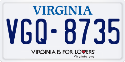 VA license plate VGQ8735