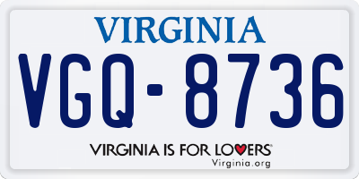 VA license plate VGQ8736