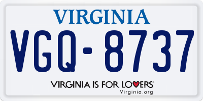 VA license plate VGQ8737