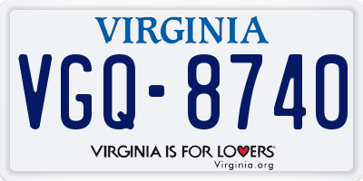VA license plate VGQ8740