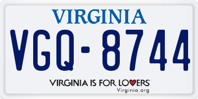 VA license plate VGQ8744
