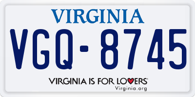 VA license plate VGQ8745
