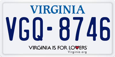 VA license plate VGQ8746