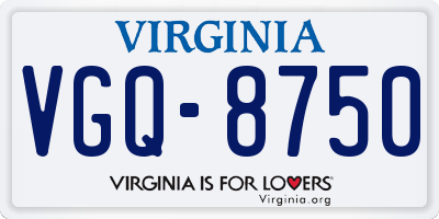 VA license plate VGQ8750
