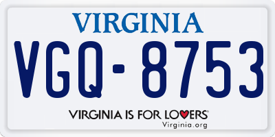 VA license plate VGQ8753