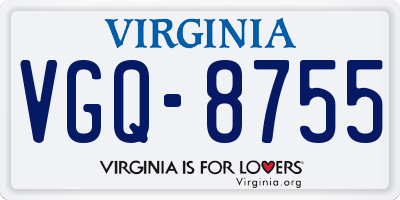 VA license plate VGQ8755