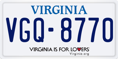 VA license plate VGQ8770