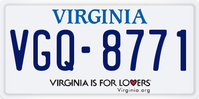 VA license plate VGQ8771