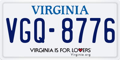 VA license plate VGQ8776