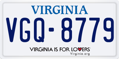 VA license plate VGQ8779