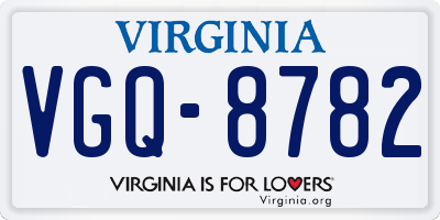 VA license plate VGQ8782