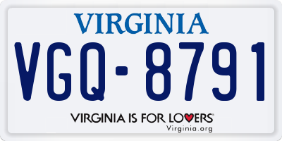 VA license plate VGQ8791