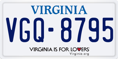 VA license plate VGQ8795
