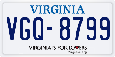 VA license plate VGQ8799