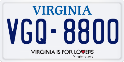 VA license plate VGQ8800