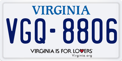 VA license plate VGQ8806
