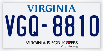VA license plate VGQ8810
