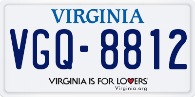 VA license plate VGQ8812