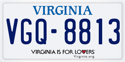 VA license plate VGQ8813