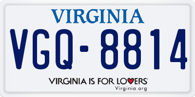 VA license plate VGQ8814