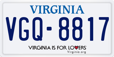 VA license plate VGQ8817