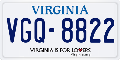 VA license plate VGQ8822