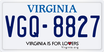 VA license plate VGQ8827