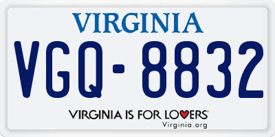 VA license plate VGQ8832