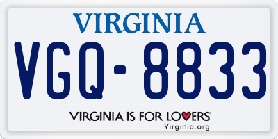 VA license plate VGQ8833
