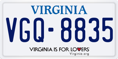VA license plate VGQ8835