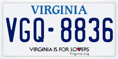 VA license plate VGQ8836