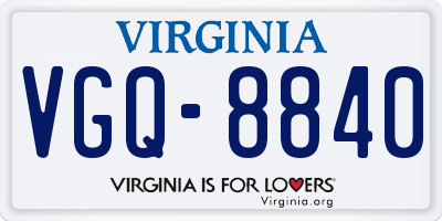 VA license plate VGQ8840