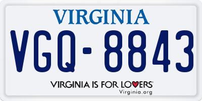 VA license plate VGQ8843