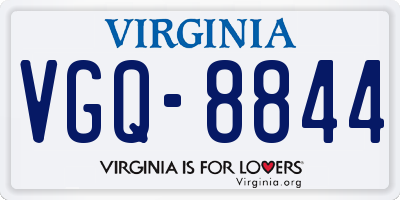 VA license plate VGQ8844