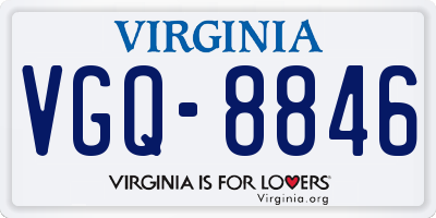 VA license plate VGQ8846