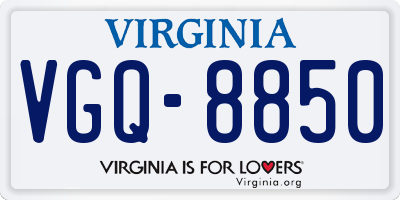 VA license plate VGQ8850